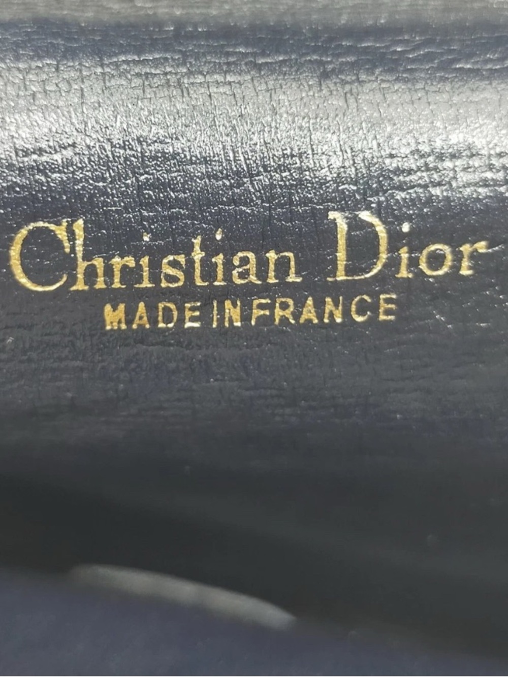 Vintage Christian Dior Oblique Monogram Navy Canvas Chain Clutch Flap Bag - Picture 7 of 8